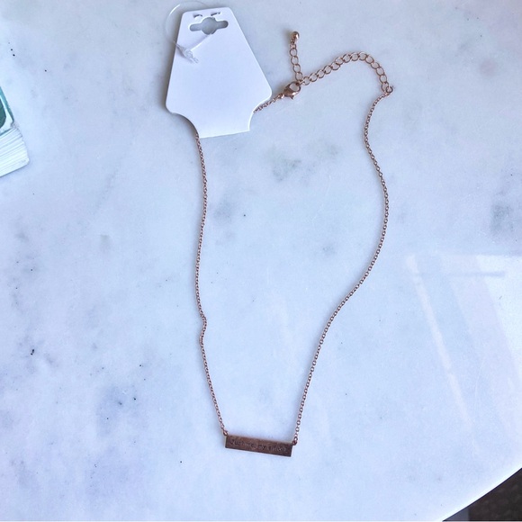 NWT Just Me, My Elf & I Rose Gold Toned Dainty Christmas Holiday Necklace - Picture 7 of 7